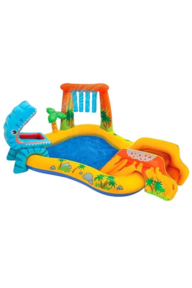 ® Kids Inflatable Pool, multicolor, with slide, interactive design, durable, easy to set up. - 1