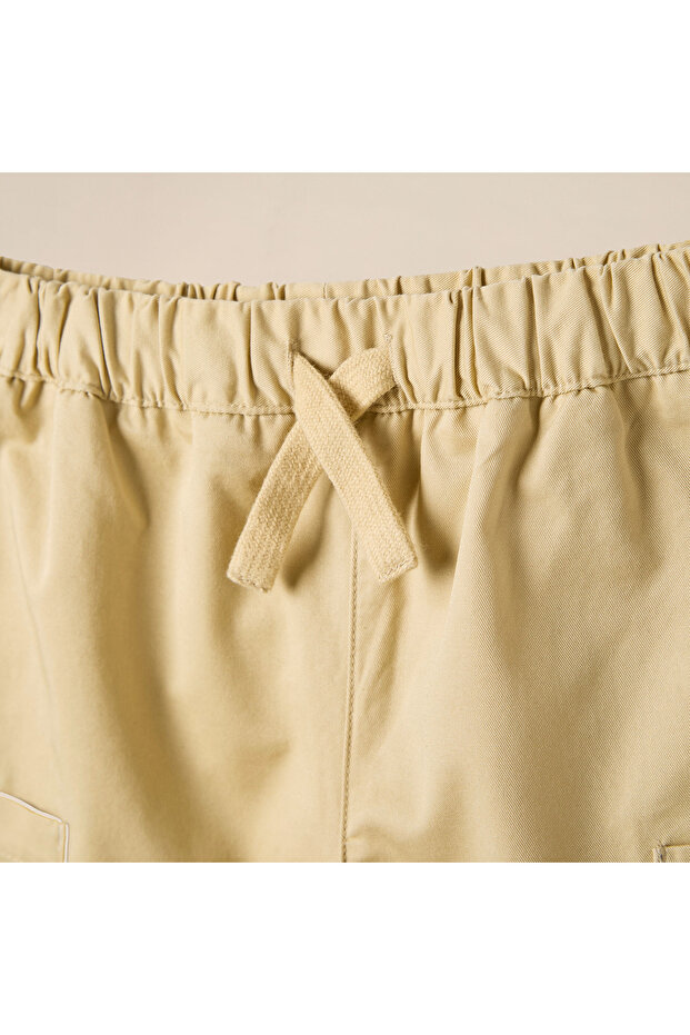 بنطال سادة مع رباط للإغلاق وجيوب - 3