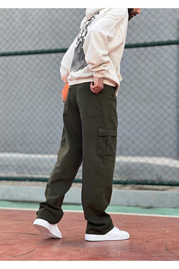 بنطال كارغو Baggy بقصة أوفرسايز وأرجل واسعة، موديل 2026 - HKB