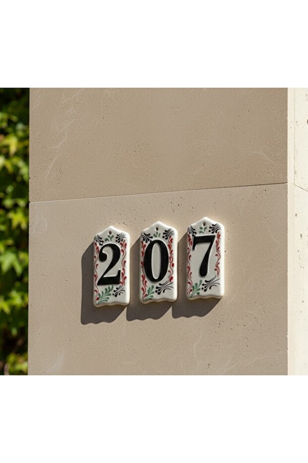 KAPI NUMARASI, SERAMİK KAPI NUMARASI, EL YAPIMI KAPI NUMARASI,SERAMİK RAKAM - 2