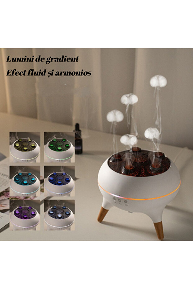 Ultrasonic dynamic jellyfish aromatherapy diffuser, remote control, silent, 250 ml, timer - 2