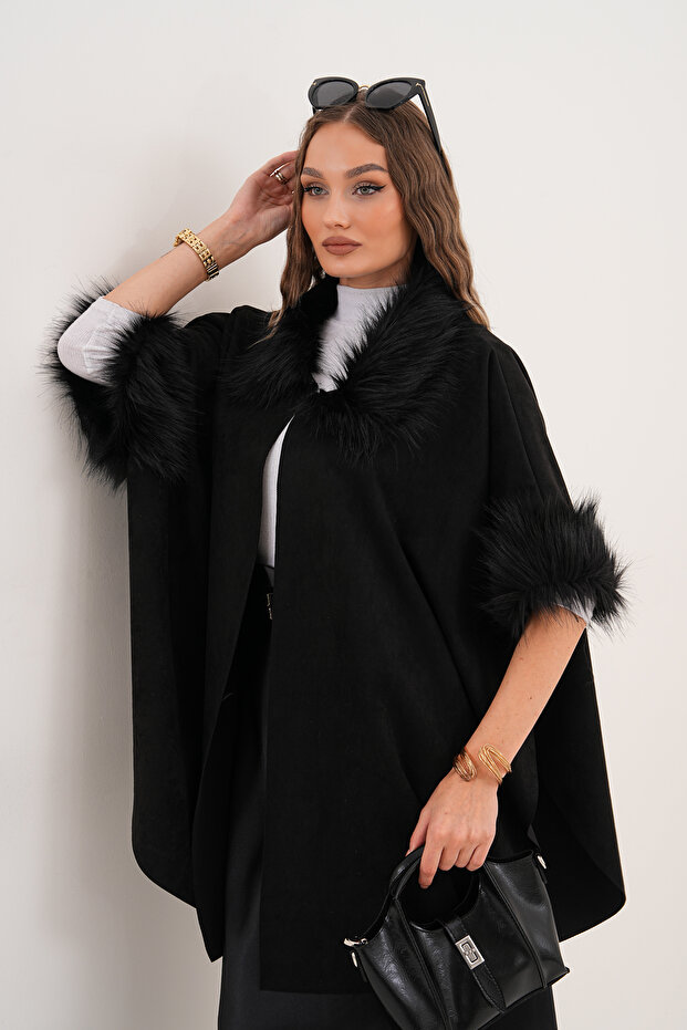 Süet Kısa Panço - 7