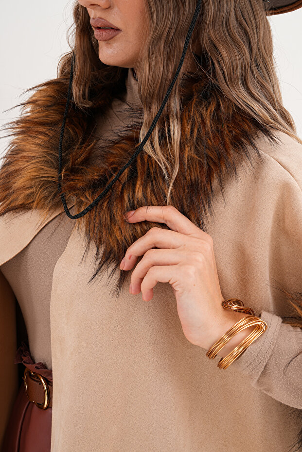 Süet Kısa Panço - 8