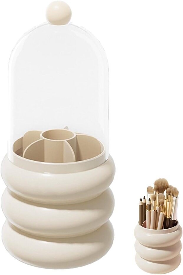 360 Rotating Clear Acrylic Makeup Organizer - Vanity Cosmetic Storage