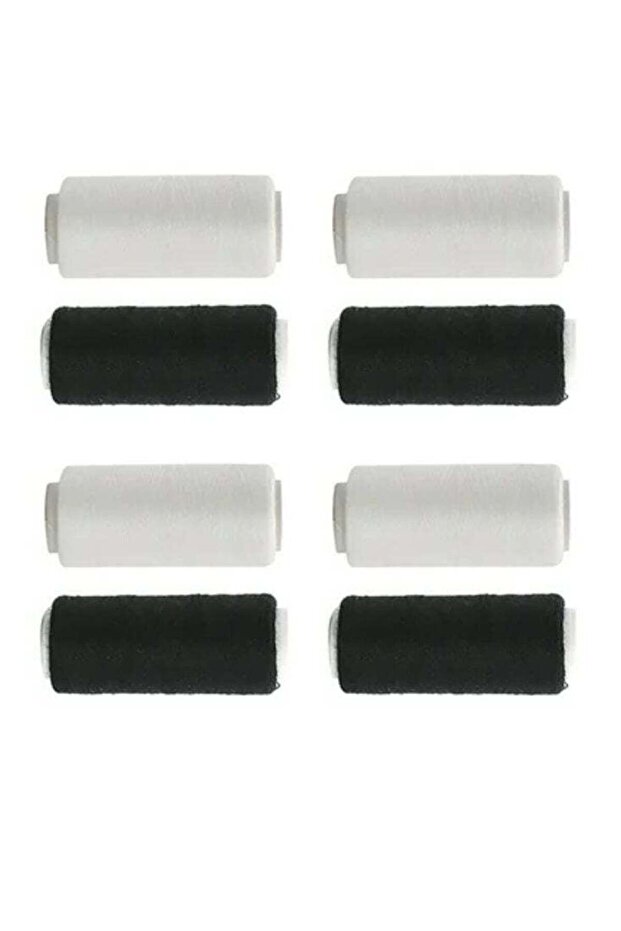 Sewing Thread Set – 8 Pieces Black & White Polyester Thread for Tailor Use - 1