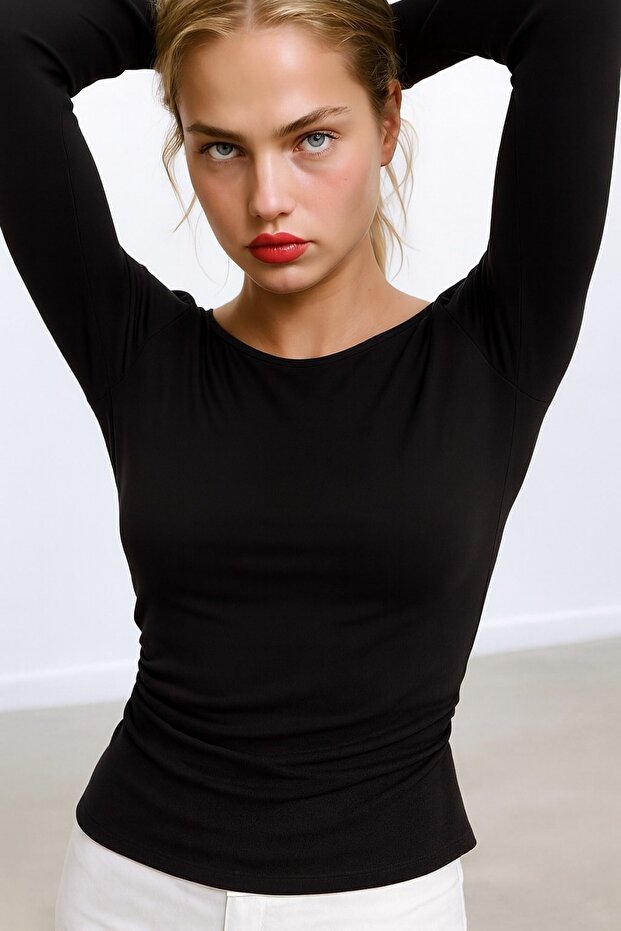 Çan Kollu Basic BLUZ - 2