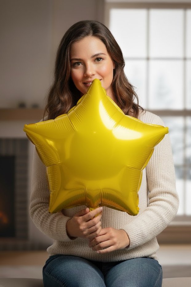 Yellow Star Foil Balloon 1 Piece 45 cm Romantic Celebration Birthday Ornament Birthday Party Material