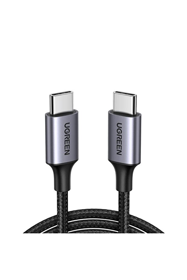 USB-C 60W 3A QC PD Örgülü Hızlı Şarj Kablosu, 0,5 Metre, Siyah, 50149 - 1