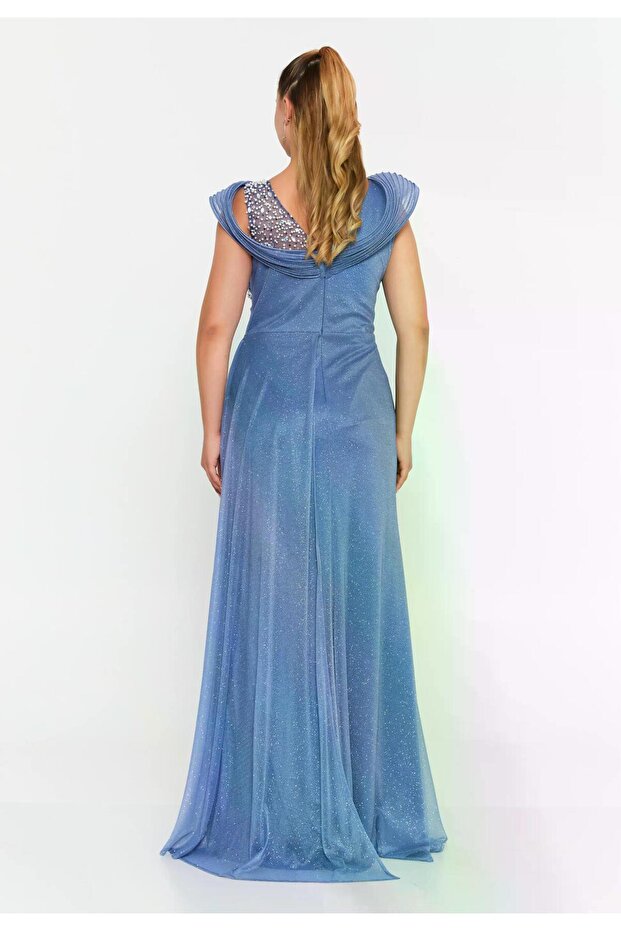 6133SIM İŞLEMELİ SİM TÜL ELBİSE - 2