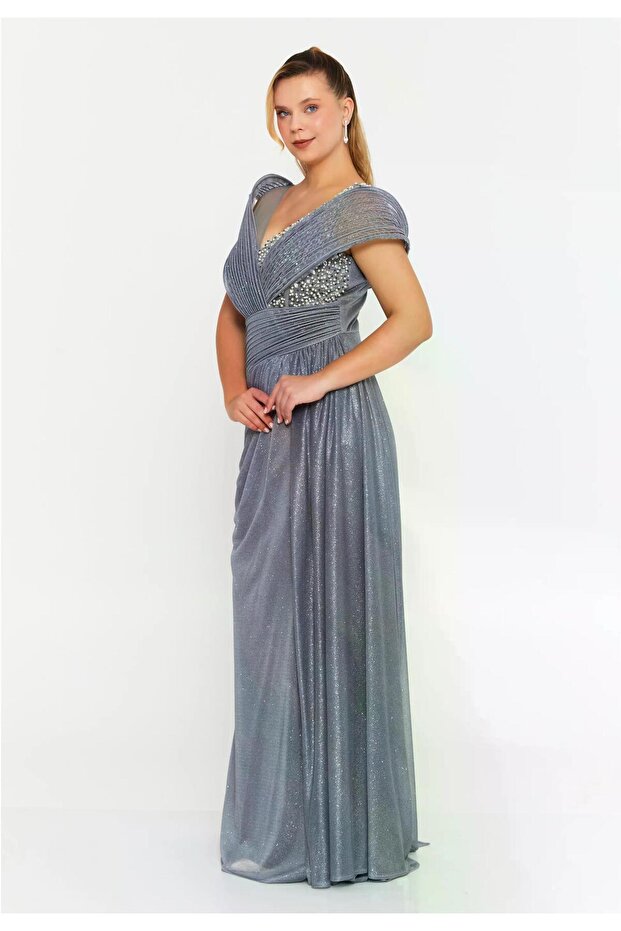 6133SIM İŞLEMELİ SİM TÜL ELBİSE - 3