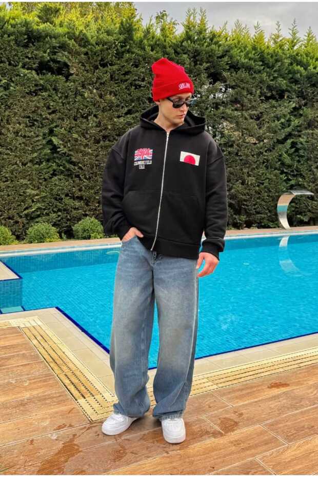 Premium War Baskılı Oversize Zip - 6