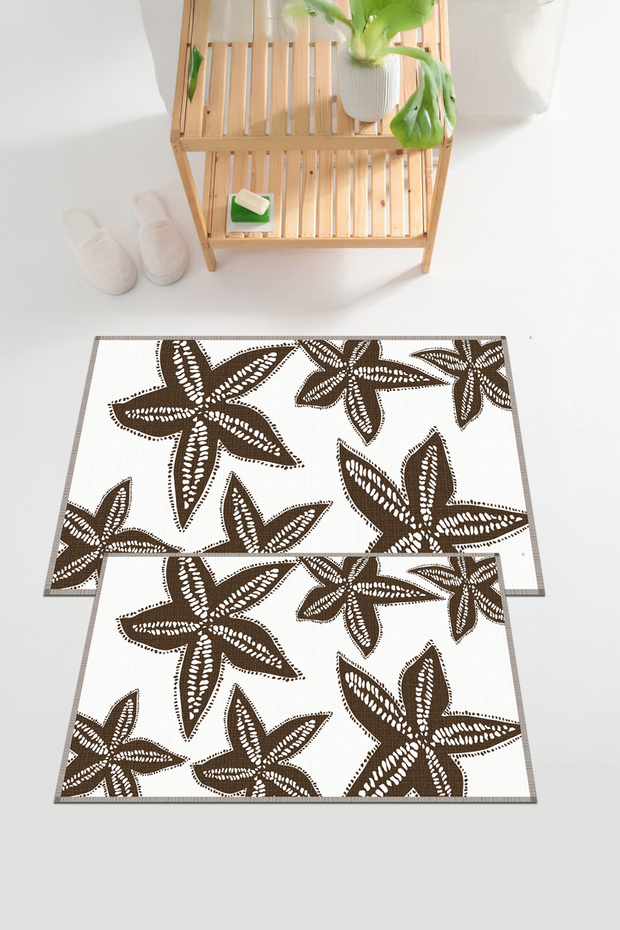 Digital Printed Washable and Non-Slip Based Starfish Bath Mat Toilet Set