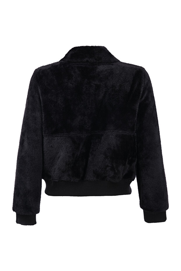 Cep Detaylı Peluş Mont - 4