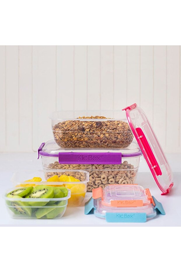 Set of 4 airtight food containers with lids, BPA-free (400ml, 800ml, 1450ml, 2350ml) - 2