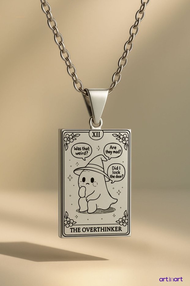 The Overthinker Tarot Necklace | Silver Color Stainless Steel Necklace
