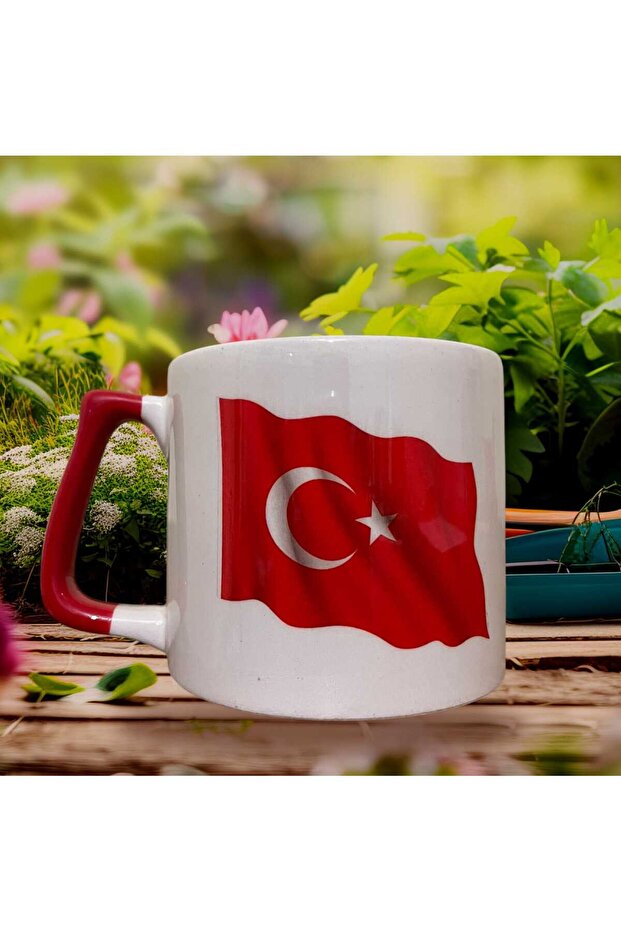 Turkish Flag Mug Double Sided Printed Mugs - Ceramic Tea, Coffee Gift Cup