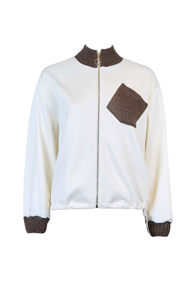 Triko Detaylı Regular Ceket - 3