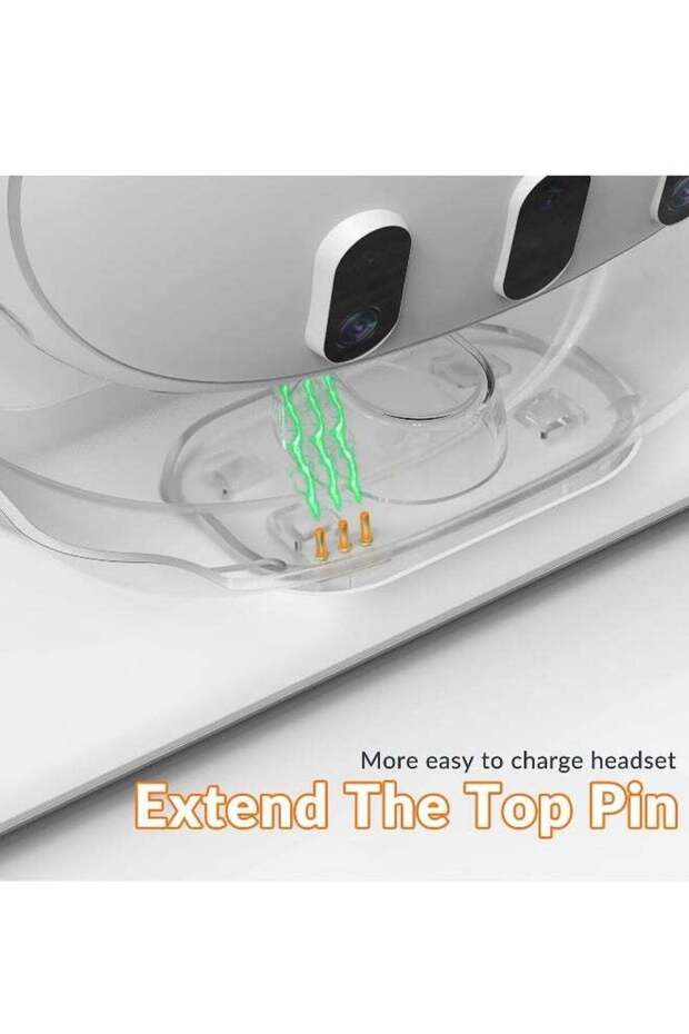 محطة شحن الواقع الافتراضي لـ Oculus/Meta Quest 3 - قاعدة مزدوجة مع مؤشرات LED وبطاريتين قابلتين لإعادة الشحن - 3