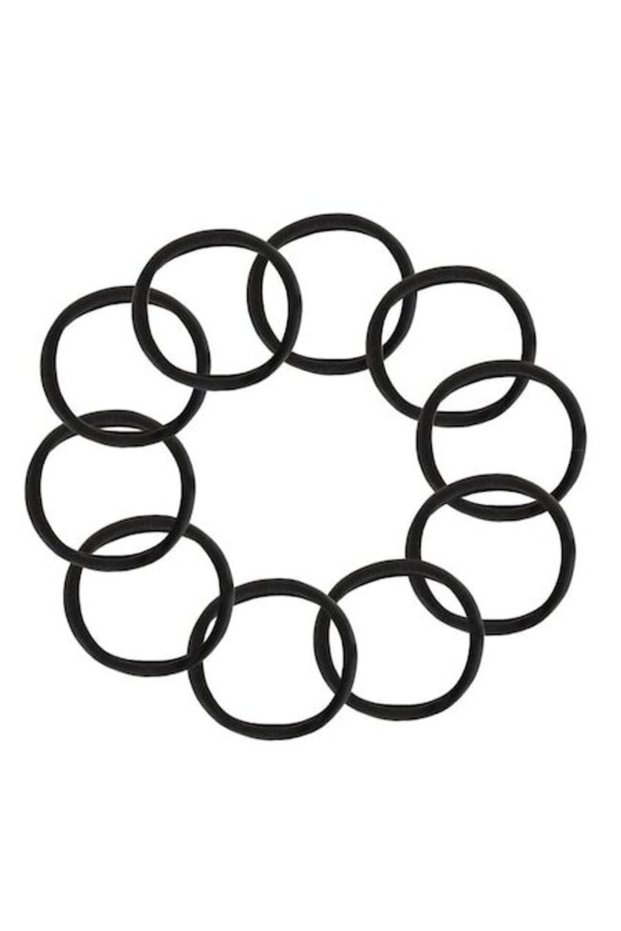 - Set de 10 elastice negre din păr terry