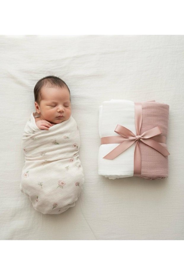 100% Organic Cotton Muslin Cover & Blanket 3-Piece Oeko-Teks Certified 80X80Cm