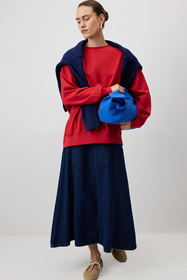 UZUN KOLLU BASIC T-SHIRT - 1