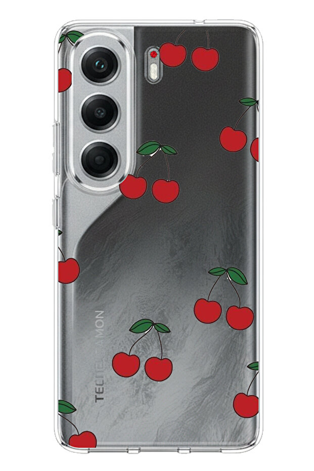 حافظة سيليكون متوافقة مع هاتف Tecno Camon 40 PRO 5G بتصميم الكرز مطبوع - 1