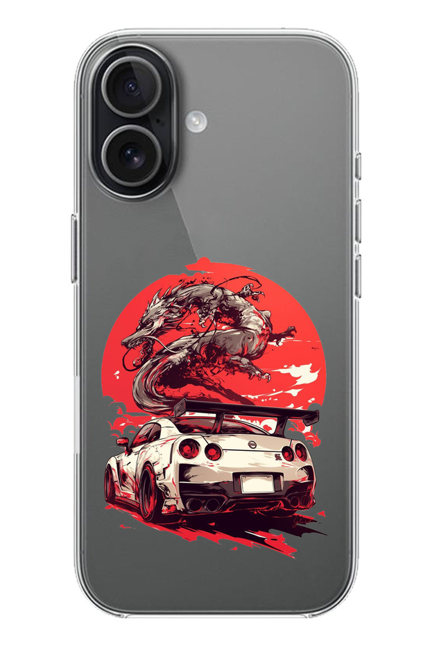 حافظة سيليكون متوافقة مع هاتف iPhone 17 بتصميم GTR Dragon مطبوع - 1