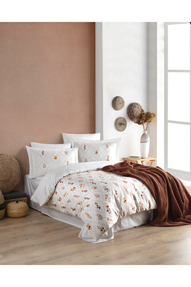 100% Cotton Ranforce Two-Way Double Duvet Cover Set – Elegant Texture and Stylish Design