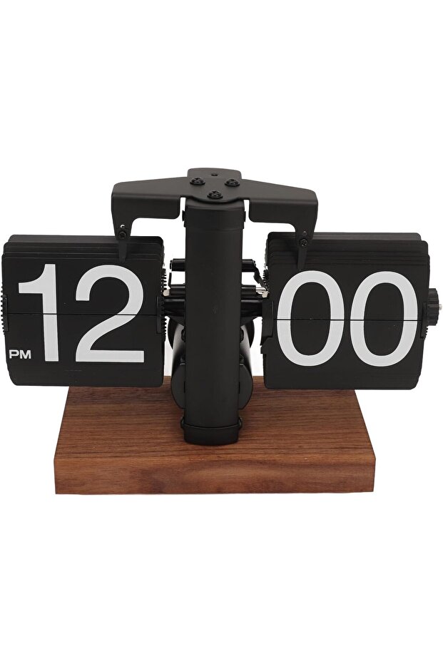 Retro Flip Down Tabletop Mechanical Flip Clock (Black)