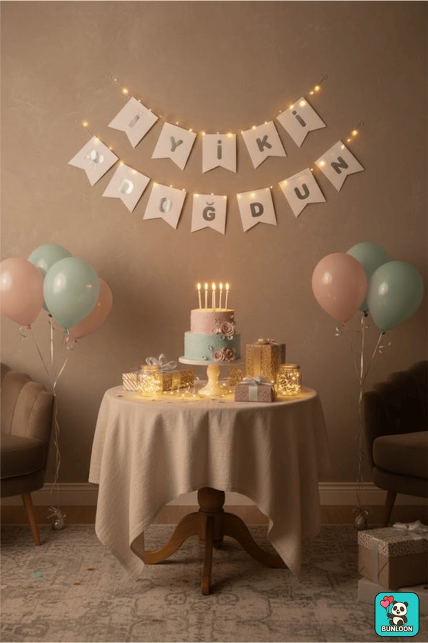 White Silver Happy Birthday Gilded Banner Birthday Lettering Party Decoration