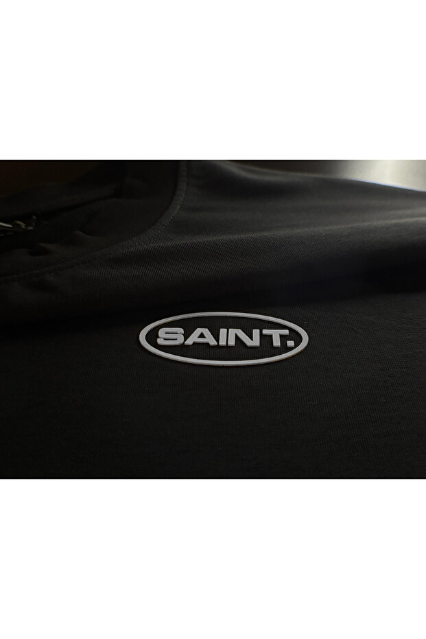Unisex Oversized Saint Embossed Logo Printed Boxy Fit Thick Fabric T-Shirt