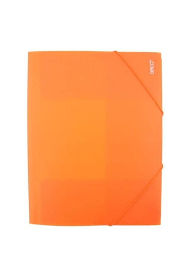 Plastic Folder with Elastic A4 DACO, 500 MIC, Orange - 1