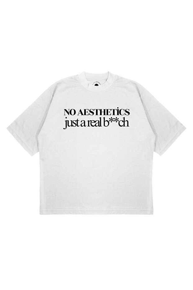 Unisex Oversized No Aesthetics Just Printed Boxy Fit Thick Fabric T-Shirt