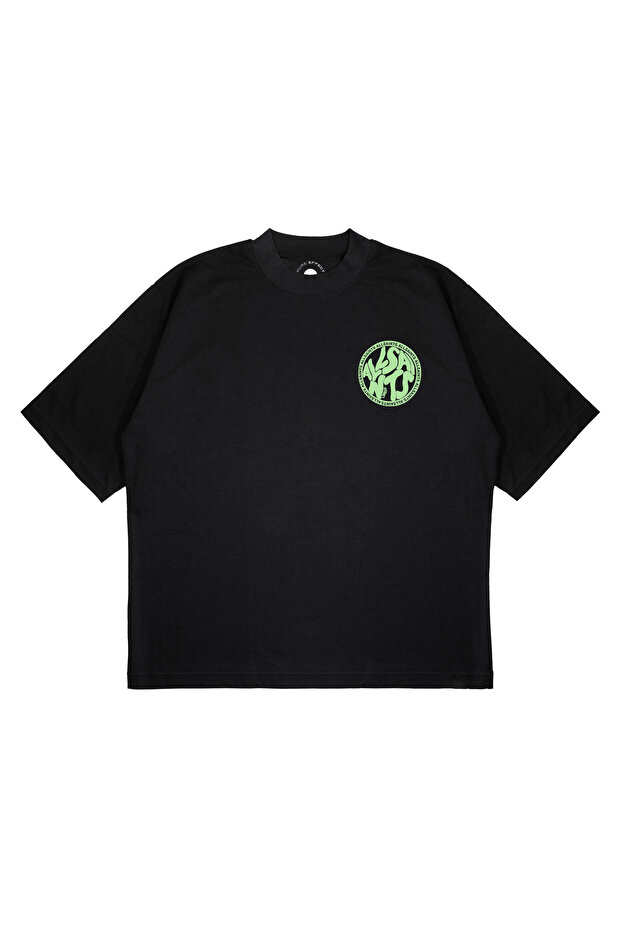 Unisex Oversize All Saint Green Logo Printed Boxy Fit Thick Fabric (240Gsm) T-Shirt