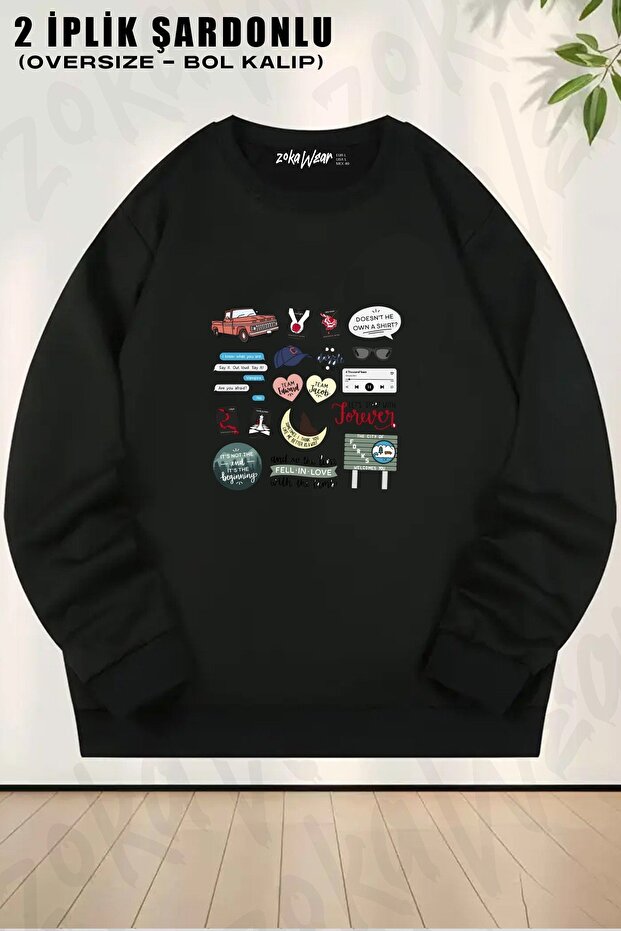 Unisex Twilight Movie and Book Art Printed Oversized Crew Neck Sweatshirt