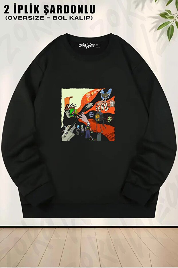 Unisex Buckethead Special Printed Oversized Crew Neck Sweatshirt