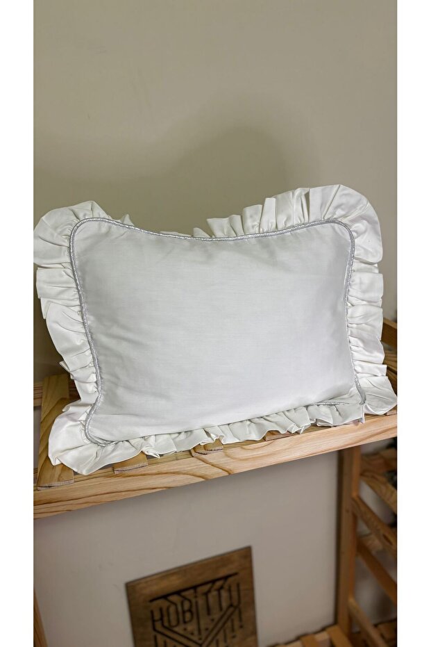 Piped Cotton Sateen Silver Baby Pillowcase-Jewelry Pillow