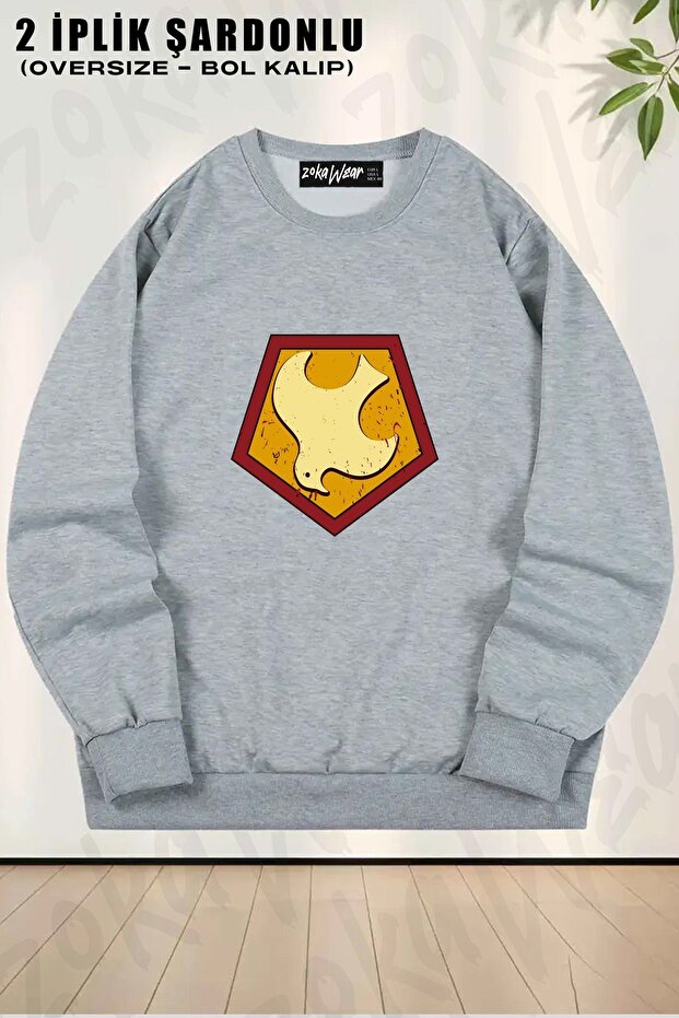 سويت شيرت Unisex Peacemaker Emblem مطبوع قصة فضفاضة برقبة دائرية