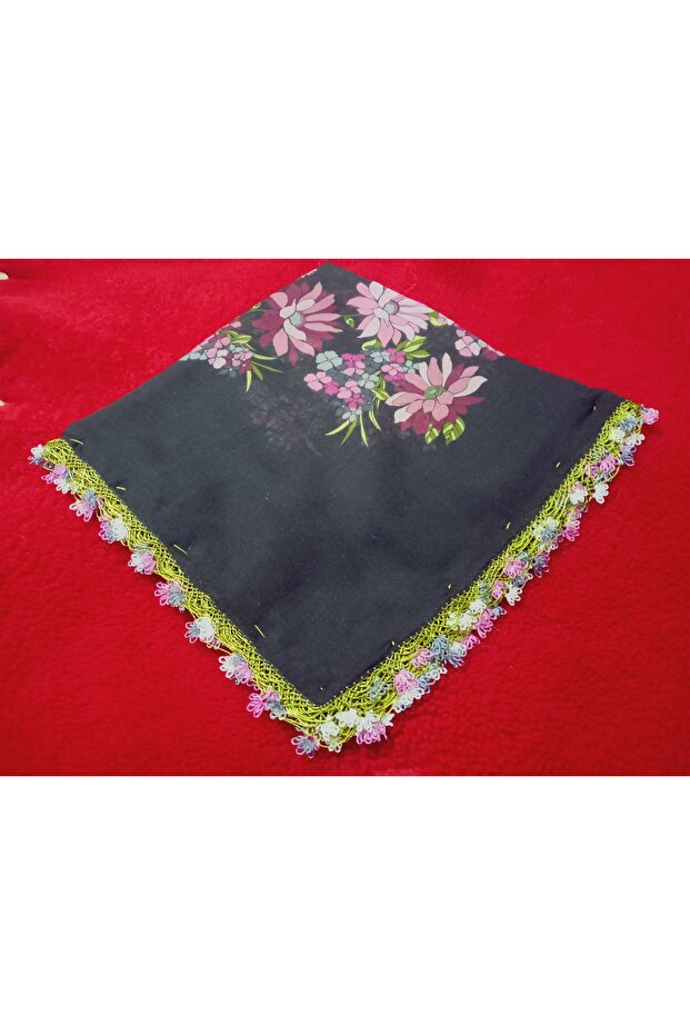 Cenk and Reyhan Exquisite Handcrafted Needlework Embroidery Writing/Needlework/Yemeni Handwork/Tulle Cloth/Head Covering