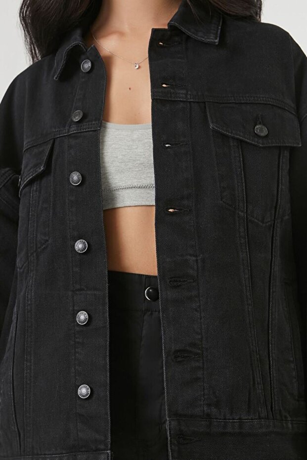 Oversize Trucker Kot Ceket - 6
