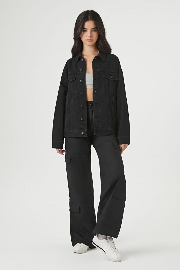 Oversize Trucker Kot Ceket - 1