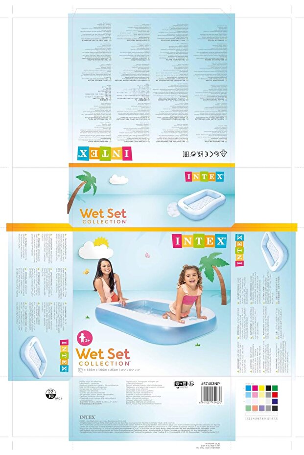 Inflatable Pool 166 x 100 x 25 cm (57403), Multi Color - 8