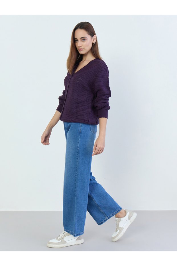Women High Rise Faded Wide Leg Jeans