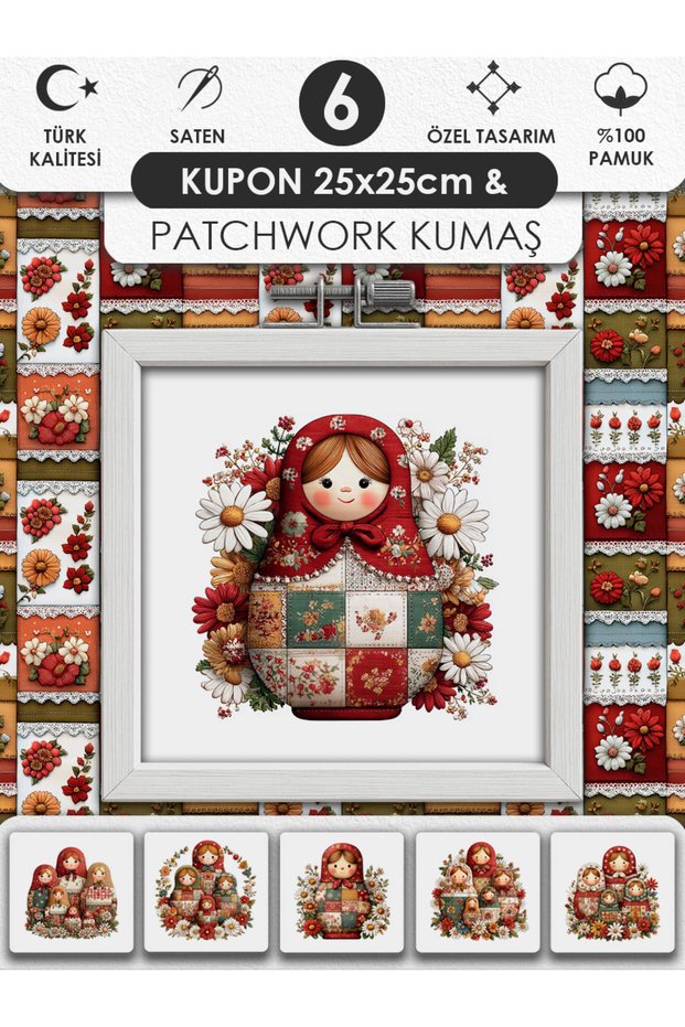 Patchwork Fabric Set – 100% Cotton Patterned Fabric Coupons for Sewing and Hobby