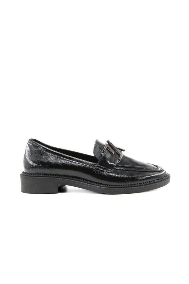 386 K910 Loafer Black Patent Leather Women's Casual Shoes