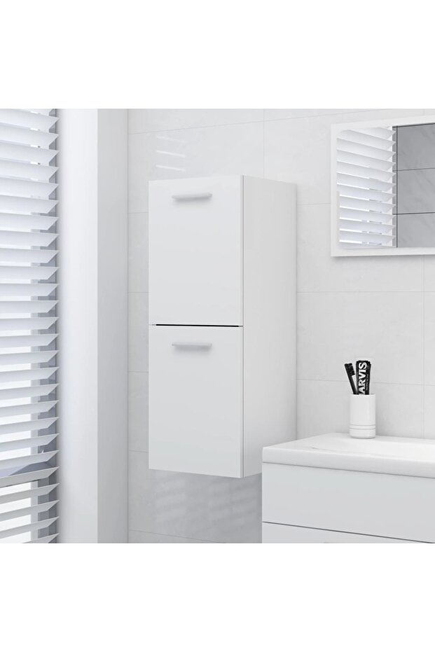 Bathroom Cabinet White 30x30x80 cm Engineered Wood