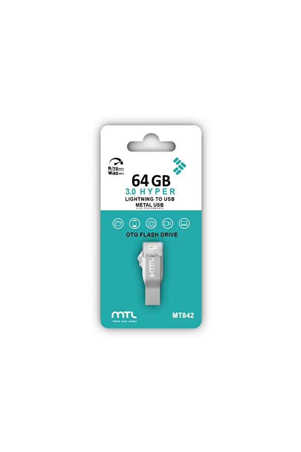 64 Gb Compatible with iPhone USB Flash Memory Otg 3.0 Fast Reading Metal Case Phone Tablet Compatible