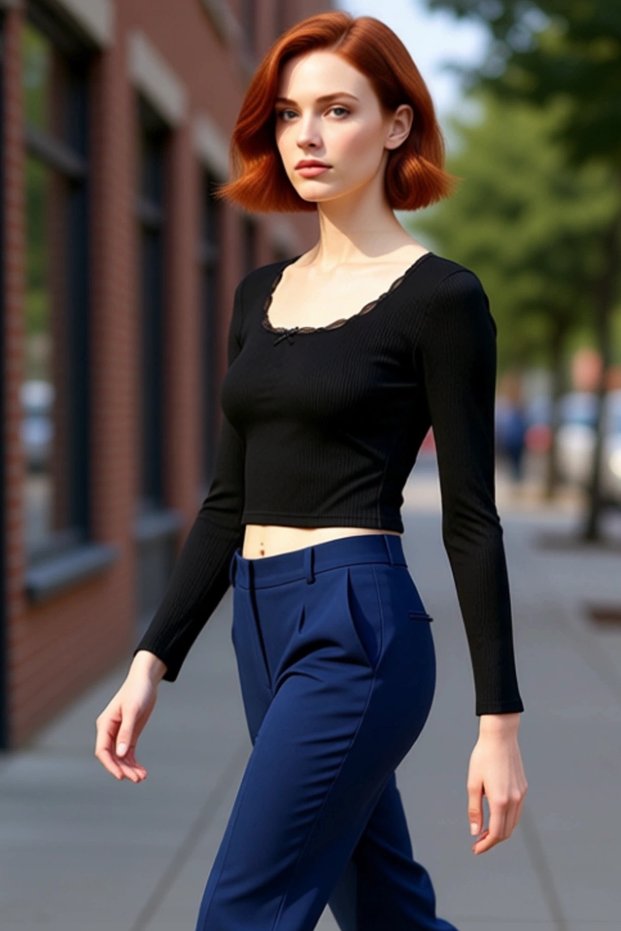 Women's Square Neck Lace Detailed Long Sleeve Crop Knitted Quality Stylish Comfortable Modern Elegant Casual