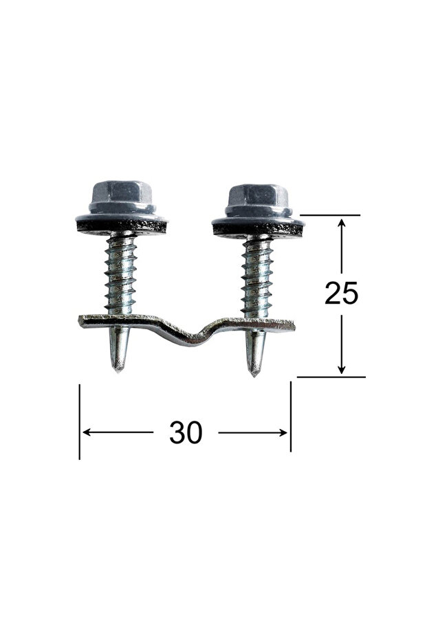 Set of 25 polycarbonate fixing clips on galvanized border mesh - 2