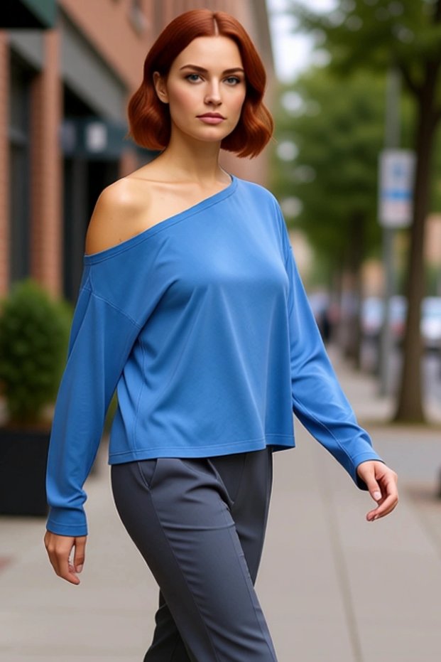Women's Regular Fit Low Sleeve Boat Neck Modal Fabric Blouse Ideal for Daily Wear and a Stylish One
